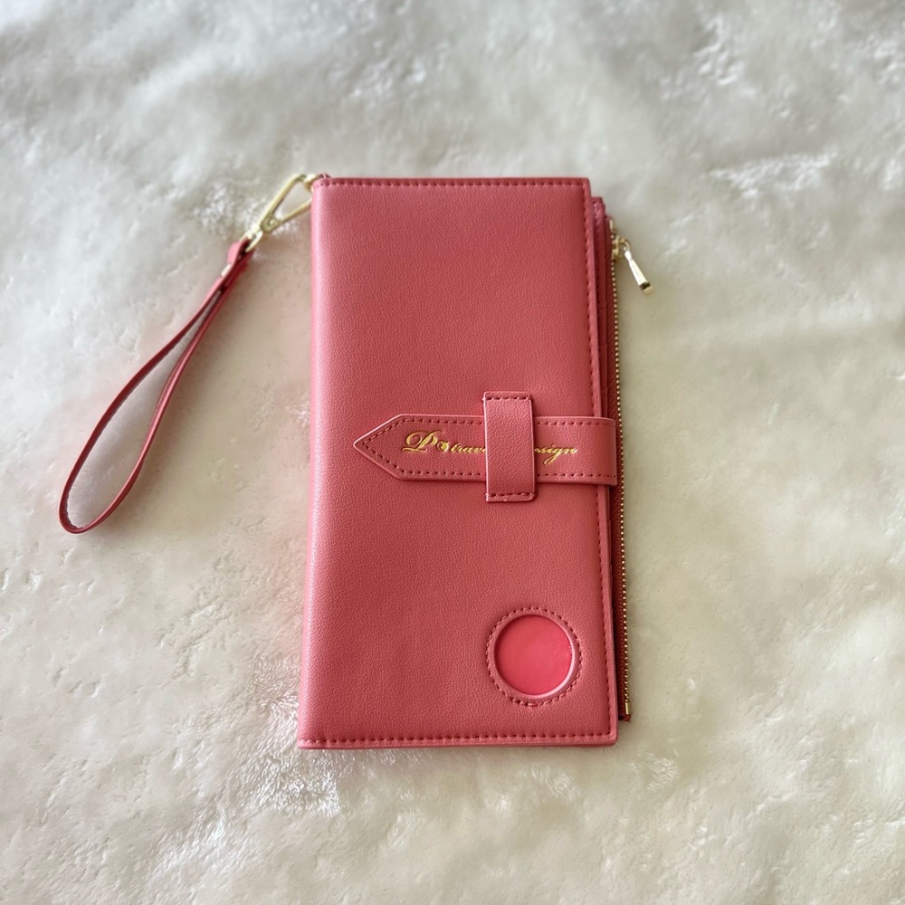 Pink Travel Wallet l Airtag holder, Sim Card Holder
